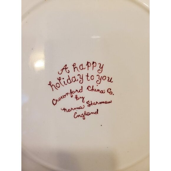 Vintage 1974 Royal Crownford Collectible Plate 8.5" Merry Christmas Transferware - Picture 6 of 11
